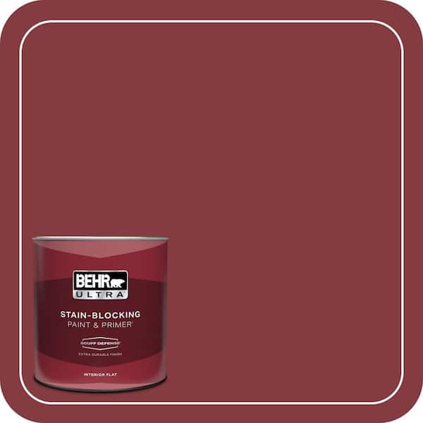 BEHR ULTRA 1 qt. #M140-7 Dark Crimson Extra Durable Flat Interior Paint & Primer