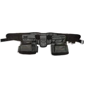 Adjustable 2-Bag 19-Pocket Tool Belt with Back Support Brace