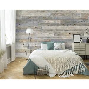5 in. W x 48 in. L Reclaimed Peel and Stick Solid Wood Wall Paneling (1-Box)