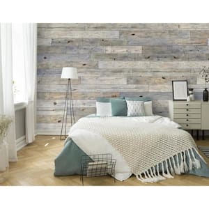 5 in. W x 48 in. L Reclaimed Peel and Stick Solid Wood Wall Paneling (Set of 2 Box)