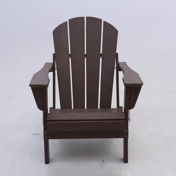 Wildaven Kolton Brown Folding Plastic Adirondack Chair
