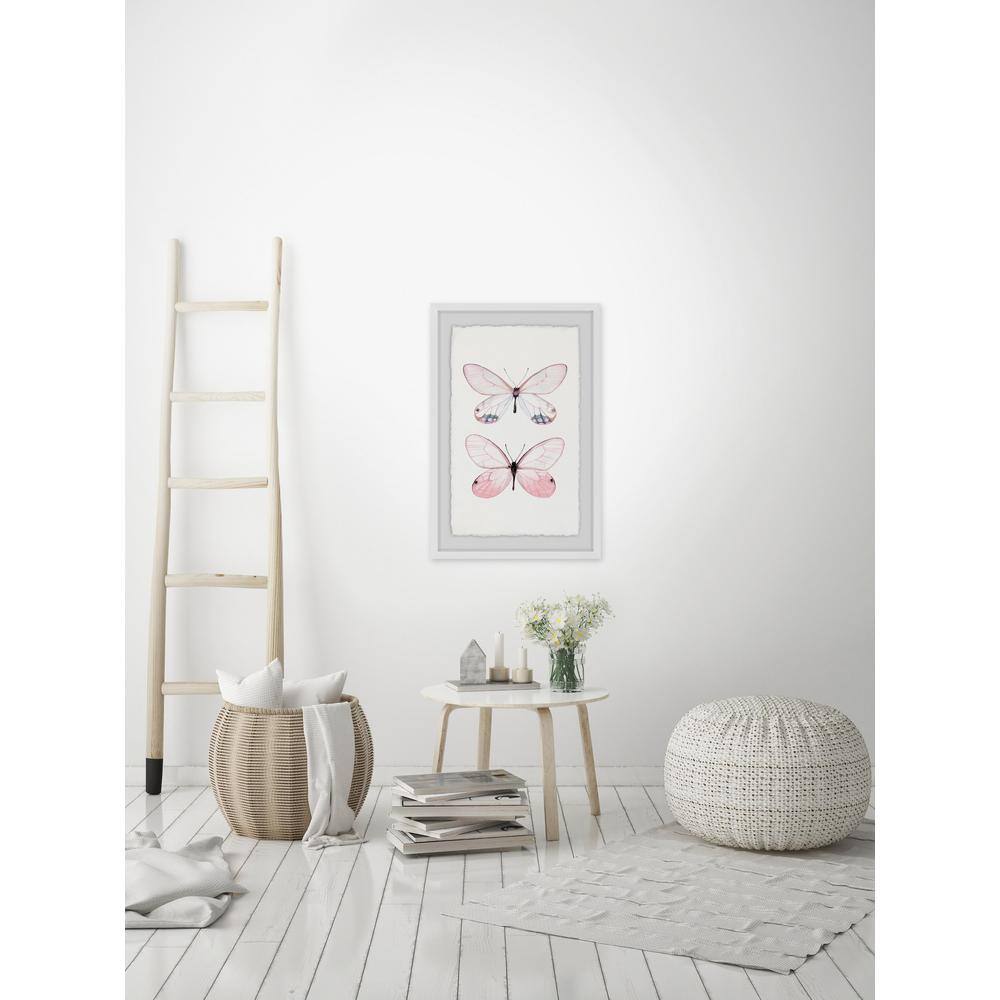 18" x 12" Pink and White Butterfly Canvas Print