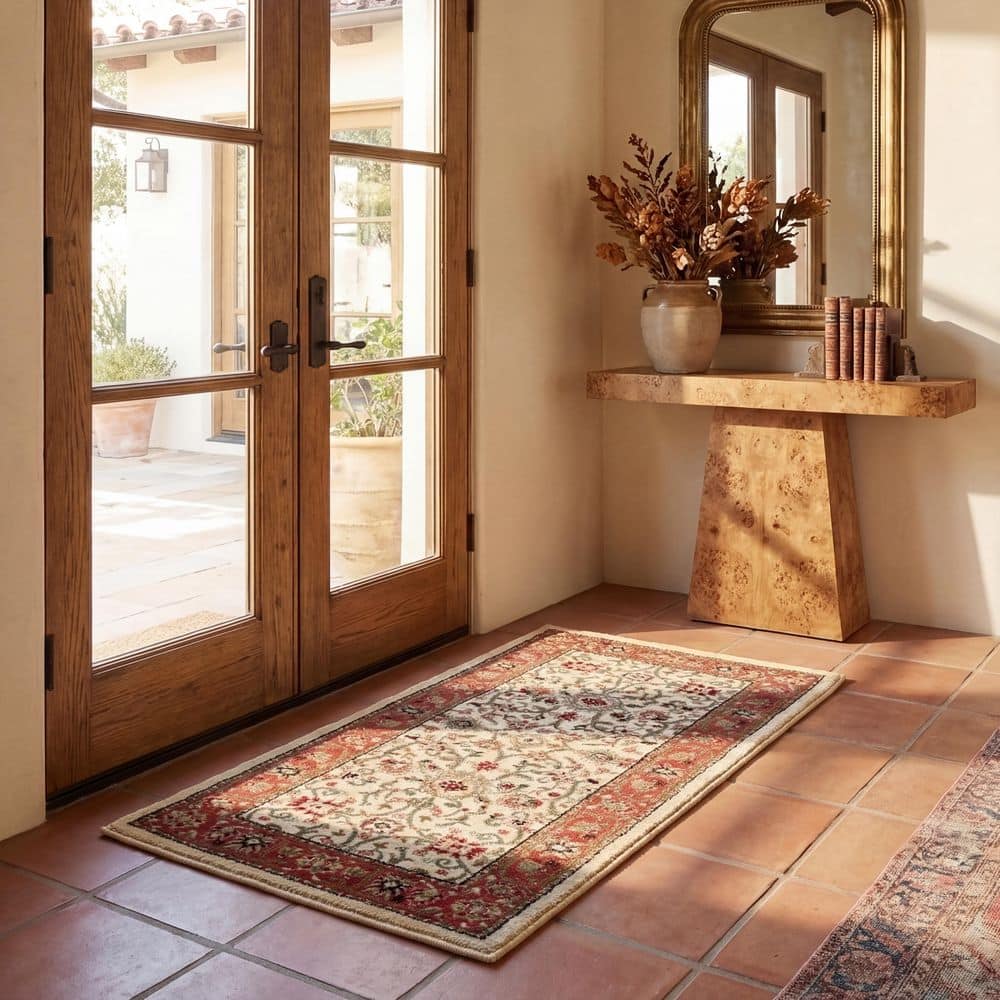 Lyndhurst 2 ft. x 4 ft. Ivory/Rust Floral Accent Rug price history on PriceWatchPro