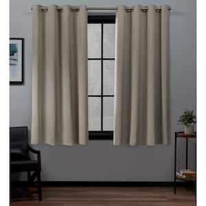 Academy Vintage Linen Solid Blackout Grommet Top Curtain, 52 in. W x 63 in. L (Set of 2)