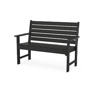 Monterey Bay 48 in. 2-Person Charcoal Black Plastic Outdoor Bench