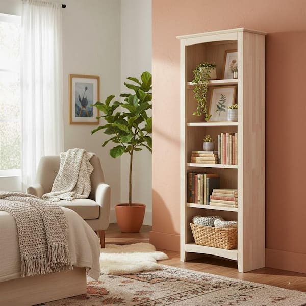 Brooklyn 60 in. Unfinished Wood 5 Shelf Standard Bookcase with Adjustable Shelves