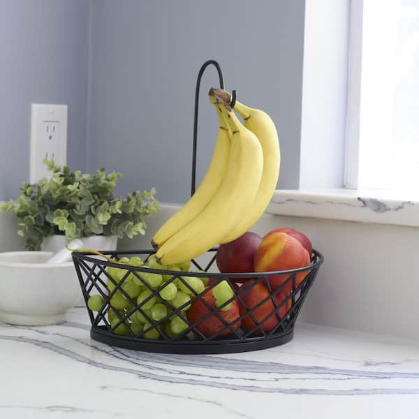 Gourmet Basics Mikasa 2 Tier Fruit Basket with Banana Hook Antique