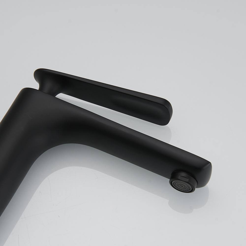 Matte Black Single Handle High Arc Vessel Sink Faucet