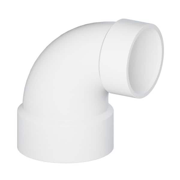 PLUMBFLEX 3 in. x 4 in. White PVC DWV Closet Bend Reducing Elbow, Hub x ...