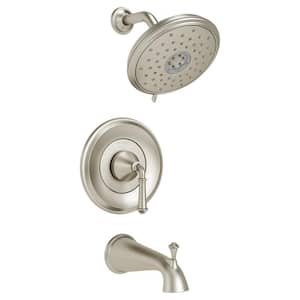 Delancey 1-Handle Tub and Shower Faucet Trim Kit for Flash Rough-In Valves in Brushed Nickel (Valve Not Included)