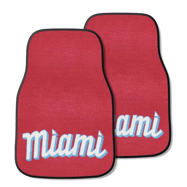 FANMATS Miami Marlins Front Carpet Car Mat Set - 2 Pieces