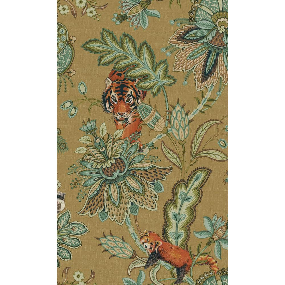 Ochre Jungle Foliage Tropical Non-Woven Paper Non-Pasted the Wall Double Roll Wallpaper price history on PriceWatchPro