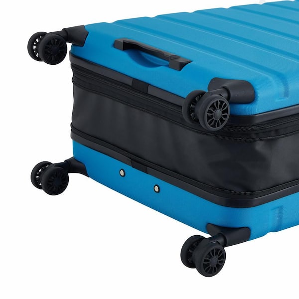 Wrangler 22 in. Mosaic Blue Hardside Collapsible Hybrid Rolling