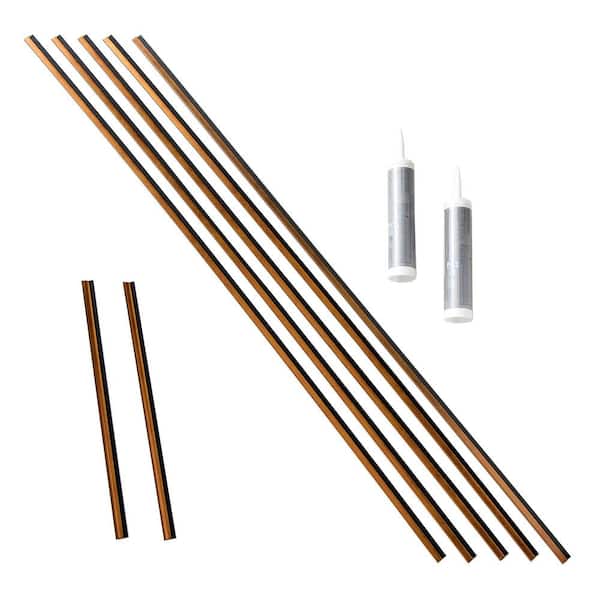 Fasade Antique Bronze 47 in. Vinyl Backsplash Accessory Kit (5-Pack)
