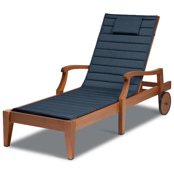 Classic Accessories Storigami FadeSafe 21 in. x 72 in. Outdoor Chaise Lounge Cushion in Heather Indigo