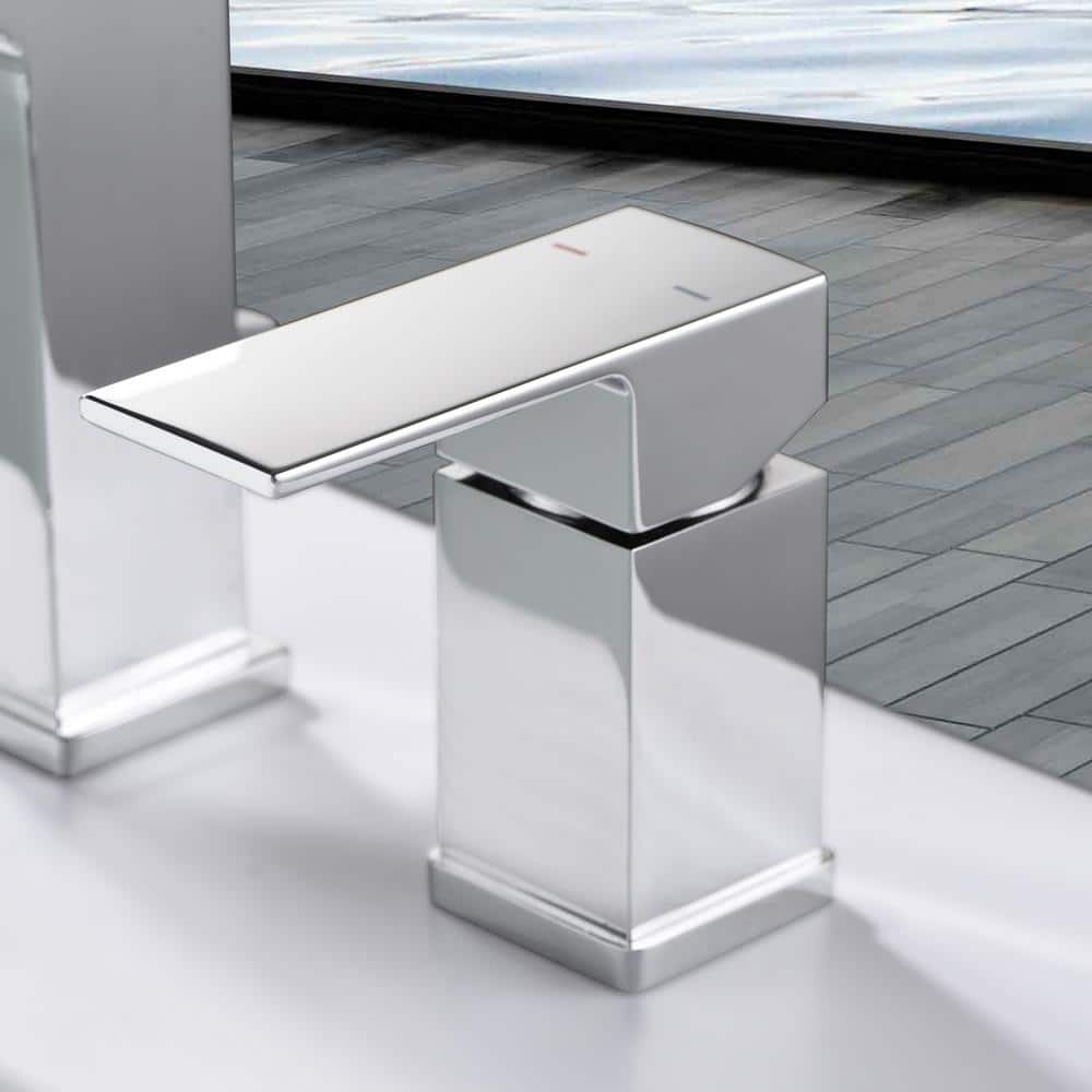 Polished Chrome Single Handle Deck-Mounted Tub Faucet with Hand Shower