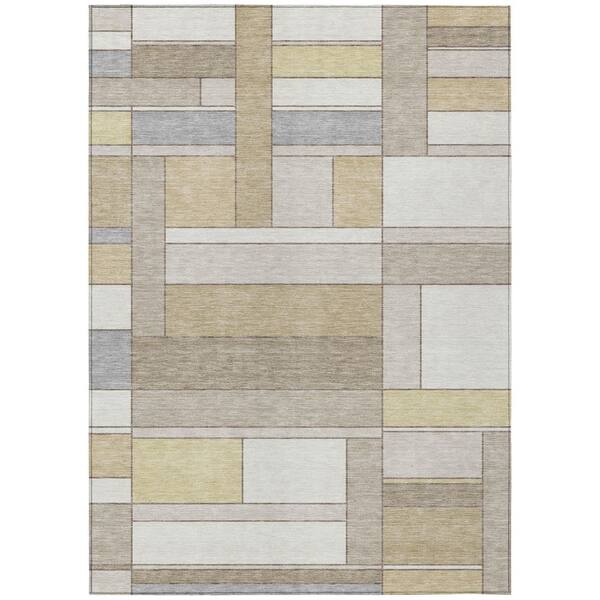 Chantille Machine Washable Indoor/Outdoor Abstract ACN2834 Ivory 10 ft. x 14 ft. Area Rug