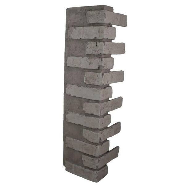 Superior Building Supplies Greystone 32-1/2 in. x 9-3/4 in. x 8-1/8 in. Faux Reclaimed Brick Outside Corner