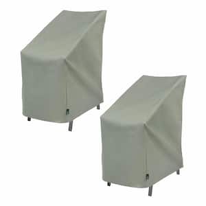 27 in. Square x 49 in. H, Sage Green Basics Stackable Patio Chair Cover (2-Pack)
