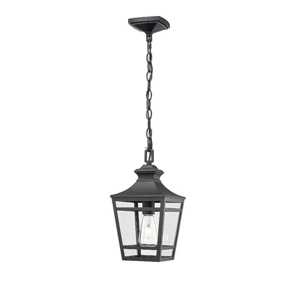 Black 14.5 in. Aluminium Outdoor Pendant Light Exterior Hanging Light Wall Lights Chandelier for Patio Front Porch price history on PriceWatchPro