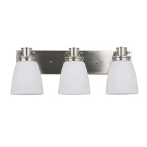 Atkinson 22.25 in. 3-Light Satin Nickel Vanity Light