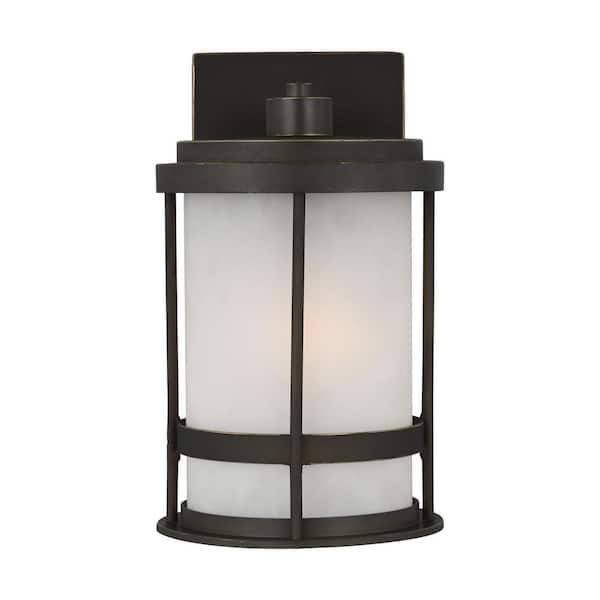 Wilburn 1-Light Antique Bronze Outdoor Wall Lantern