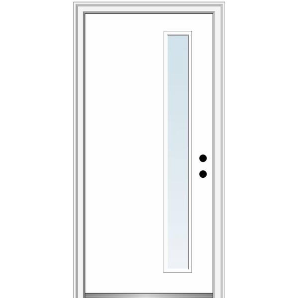 MMI DOOR Viola 30 in. x 80 in. Left-Hand Inswing 1-Lite Clear Low-E Primed Fiberglass Prehung Front Door on 6-9/16 in. Frame