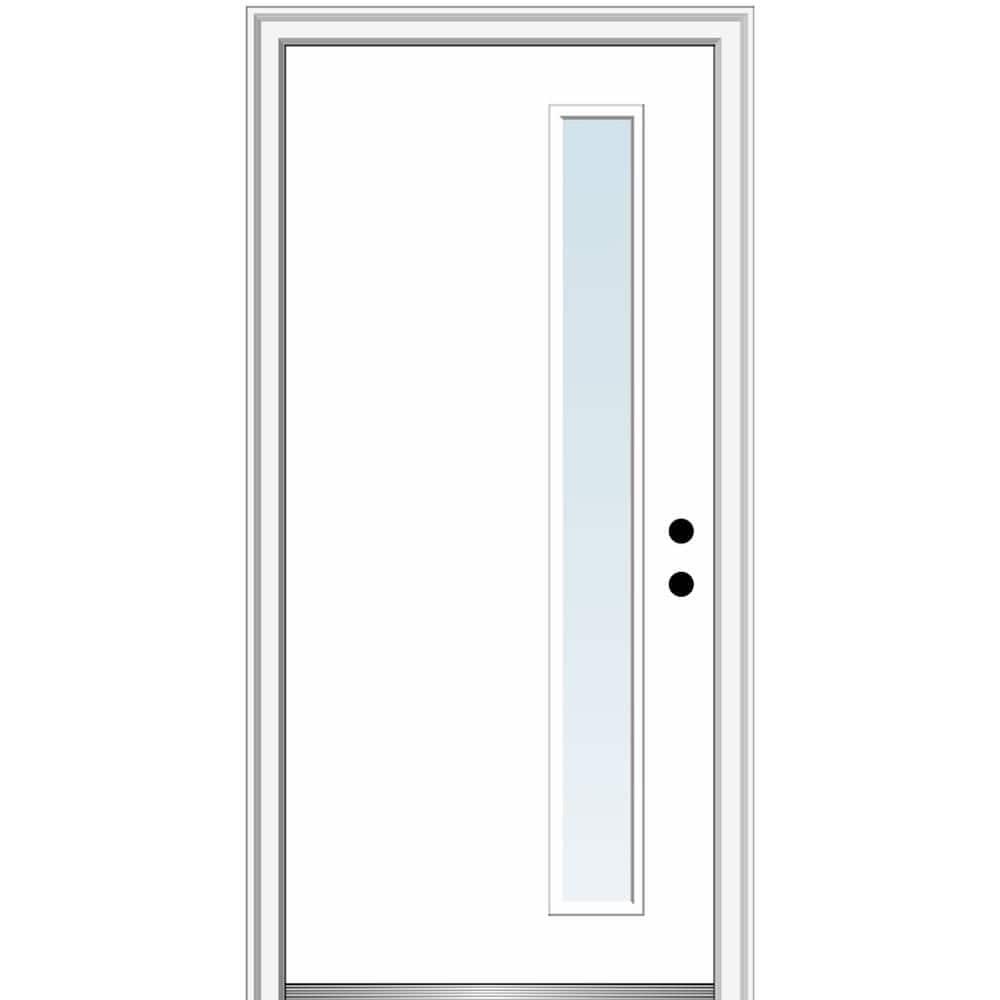 Viola 36 in. x 80 in. Left-Hand Inswing 1-Lite Clear Low-E Primed Fiberglass Prehung Front Door on 4-9/16 in. Frame price history on PriceWatchPro