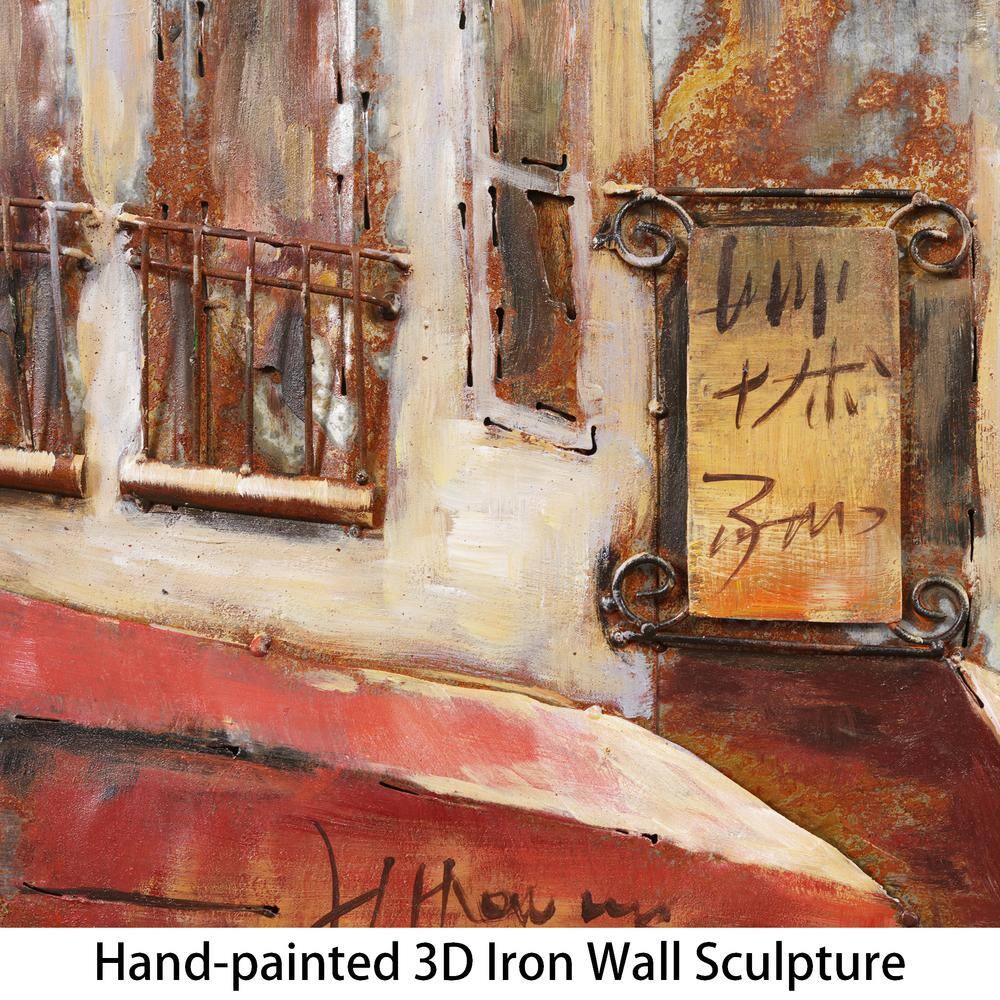 Solo in Paris Iron Hand Painted Dimensional Wall Art