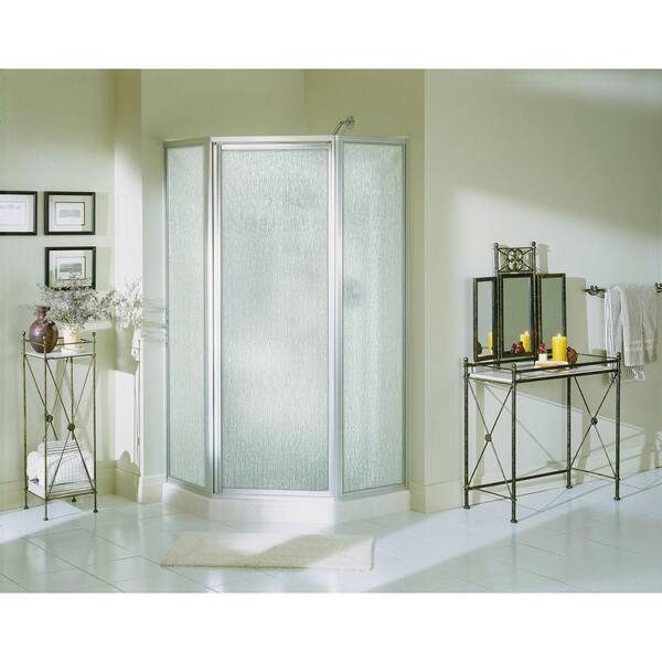 STERLING Economy 38 in. x 38 in. x 72 in. Corner Shower Kit with Shower Door in White/Silver