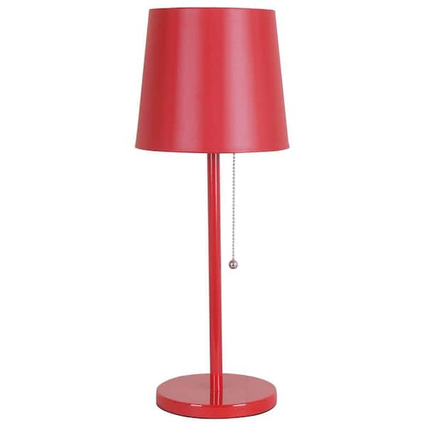Unbranded 19 in. Red Stick Table Lamp