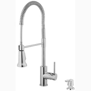Single Handle Pull-Down Sprayer Kitchen Faucet In chrome
