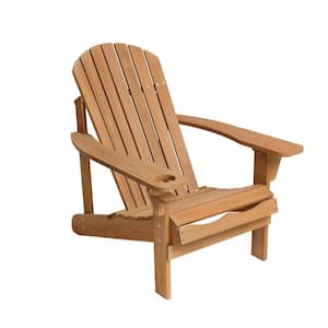 Outdoor Wood Adirondack Chair with Cup Holder