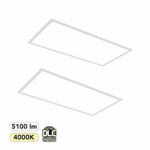 2 ft. x 4 ft. 350-Watt Equivalent White Integrated LED Backlit Troffer, 5100 Lumens, 4000K Bright White (2-Pack)
