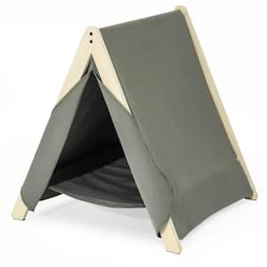 Pet Tent, Cat Tent for Indoor Cats, Wooden Cat House for Small Pets, Gray