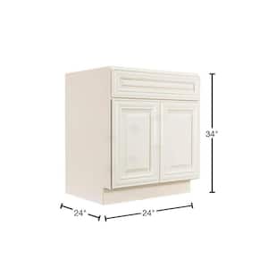 Princeton Assembled 24 in. x 34.5 in. x 24 in. Base Cabinet with 2-Doors and 1-Drawer in Off-White