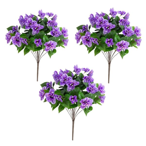 19 in. UV Resistant Artificial Azalea Bush (Indoor/Outdoor) - (Set of 3)