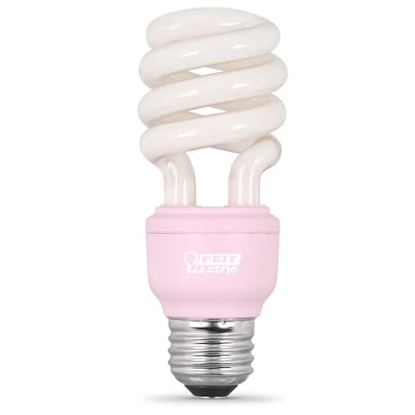 Feit Electric 60-Watt Equivalent Pink A19 Spiral CFL Light Bulb