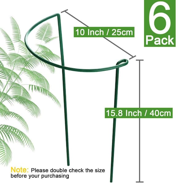 Unbranded - 15.8 in. Heavy-Duty Evergreen Peony Plant Support Stakes (6-Pack)