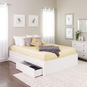 Select White Queen 4-Post Platform Bed with 4-Drawers