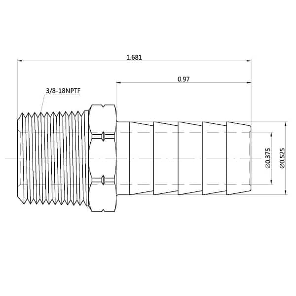 1/2 in. Barb x 3/8 in. MIP Brass Adapter Fitting