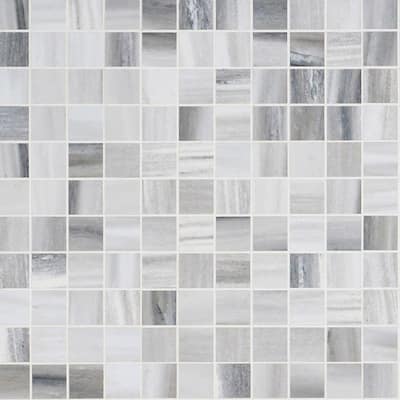 Samoa Blue 12.99 in. x 12.99 in. Matte Porcelain Floor and Wall Mosaic Tile (1.17 sq. ft./Each)