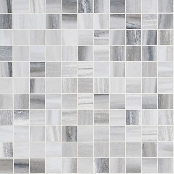Ivy Hill Tile Samoa Blue 12.99 in. x 12.99 in. Matte Porcelain Floor and Wall Mosaic Tile (1.17 sq. ft./Each)