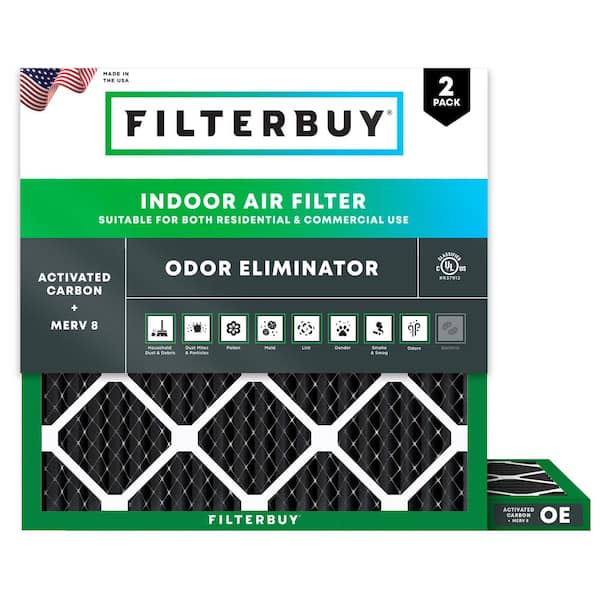 25 in. x 25 in. x 1 in. MERV 8 (FPR 5) Odor Eliminator Pleated HVAC AC Furnace Air Filters Replacement (2-Pack)