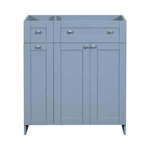 29 in. W x 17.5 in. D x 33.5 in. H Freestanding Bath Vanity Cabinet without Top in Blue with Soft Close Door, Drawer