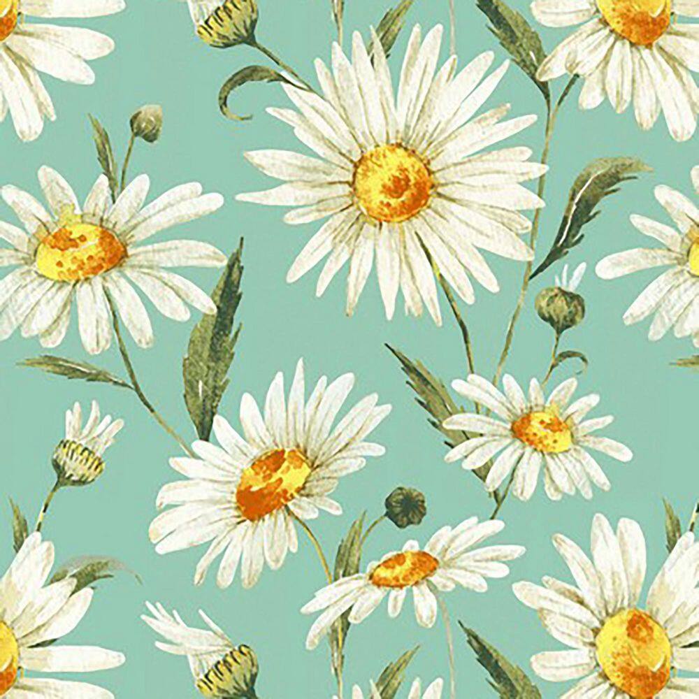 Daphne Iceberg Aqua Floral Outdoor Bench Cushion with Ties