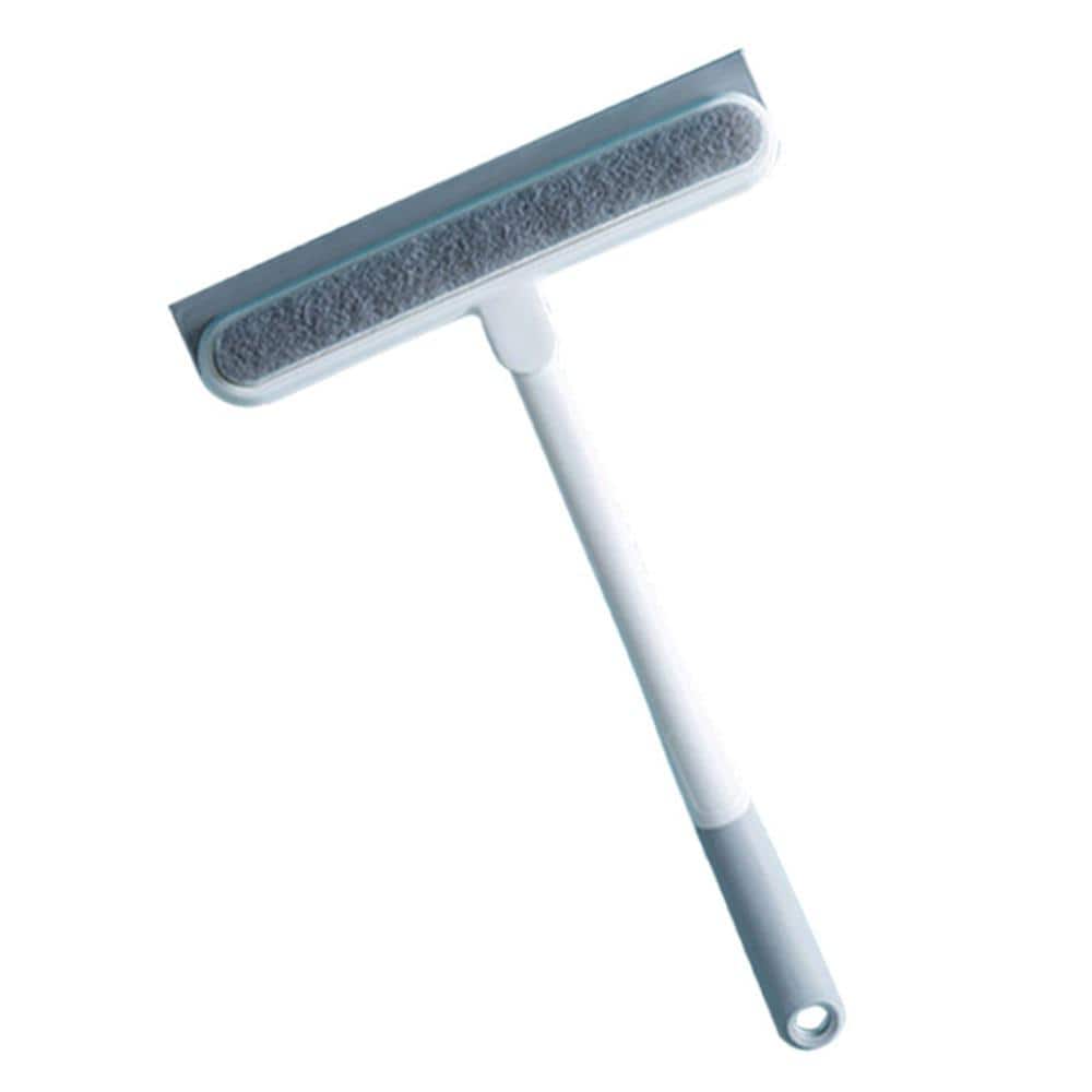 Shower Squeegee Cleaning Tool with 2 in 1 Rubber & Sponge Head