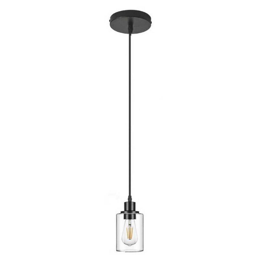 60-Watt 1-Light Pendant Light with Round Glass Shade, E26 Base Decorative Hanging Fixture, No Bulbs Included price history on PriceWatchPro