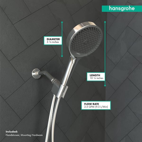 Hansgrohe 26864001 Rainfinity Handshower 130 3-Jet, 2.5 GPM in Chrome