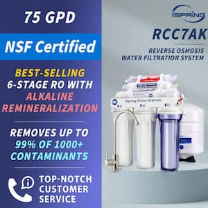 6-Stage Under Sink Reverse Osmosis Drinking Water Filter System with Alkaline Remineralization, NSF Certified